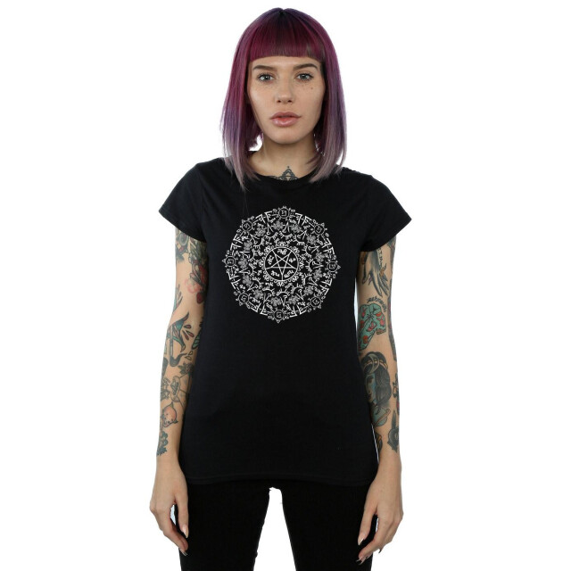Li-cense Supernatural dames symbool cirkel katoenen t-shirt UTBI40591_black large