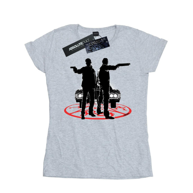 Li-cense Supernatural dames sam en dean silhouet katoenen t-shirt UTBI40498_sportsgrey large