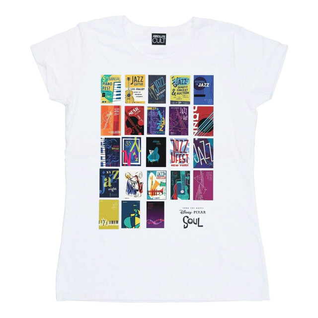 Li-cense Disney dames soul jazz poster muur katoenen t-shirt UTBI40464_white large
