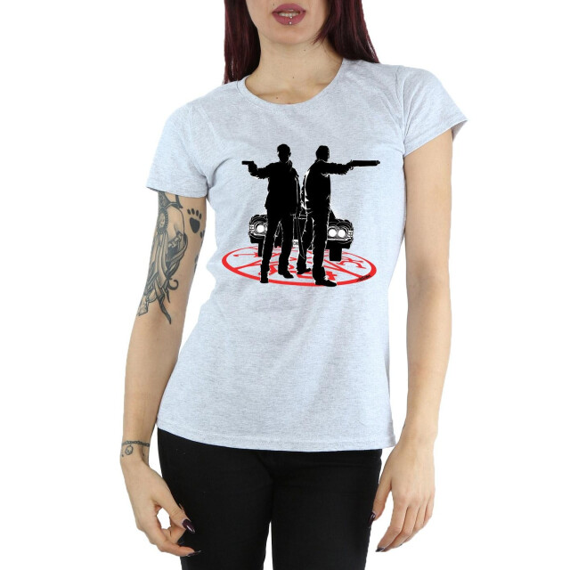 Li-cense Supernatural dames sam en dean silhouet katoenen t-shirt UTBI40498_sportsgrey large