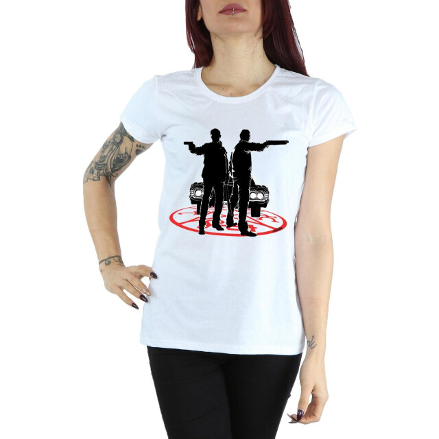 Li-cense Supernatural dames sam en dean silhouet katoenen t-shirt UTBI40498_white large