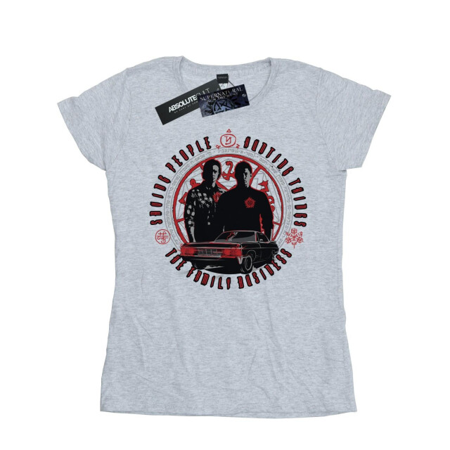 Li-cense Supernatural dames familiebedrijf katoenen t-shirt UTBI40520_sportsgrey large