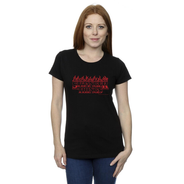 Li-cense Netflix dames stranger things vlammen katoenen t-shirt UTBI40354_black large