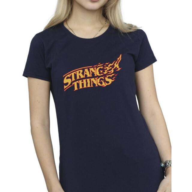 Li-cense Netflix dames stranger things logo breaking katoenen t-shirt UTBI40355_navyblue large