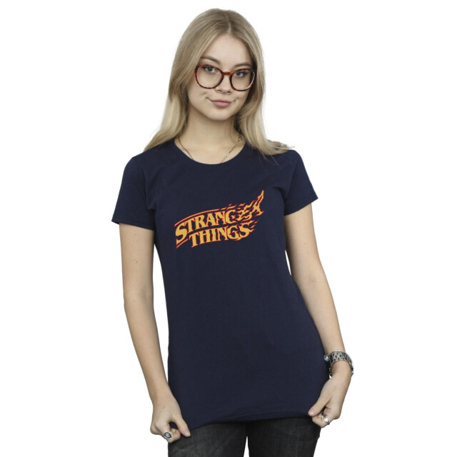 Li-cense Netflix dames stranger things logo breaking katoenen t-shirt UTBI40355_navyblue large