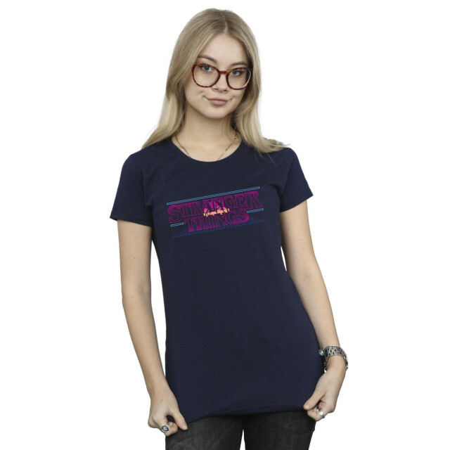 Li-cense Netflix dames stranger things retro titel katoenen t-shirt UTBI40238_navyblue large