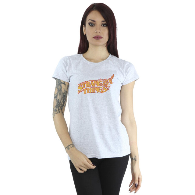 Li-cense Netflix dames stranger things logo breaking katoenen t-shirt UTBI40355_sportsgrey large