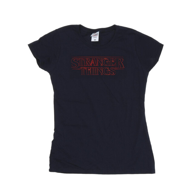 Li-cense Netflix dames stranger things glow logo katoenen t-shirt UTBI40197_navyblue large