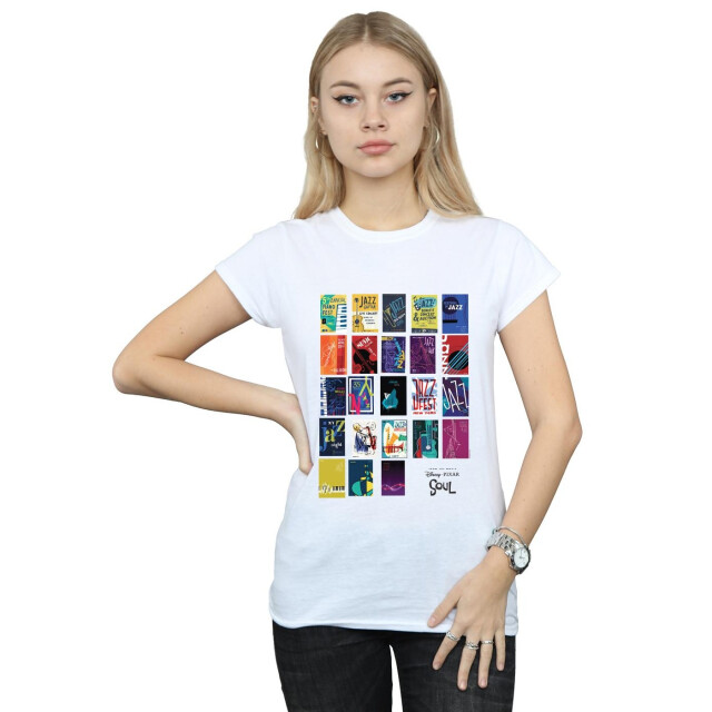 Li-cense Disney dames soul jazz poster muur katoenen t-shirt UTBI40464_white large