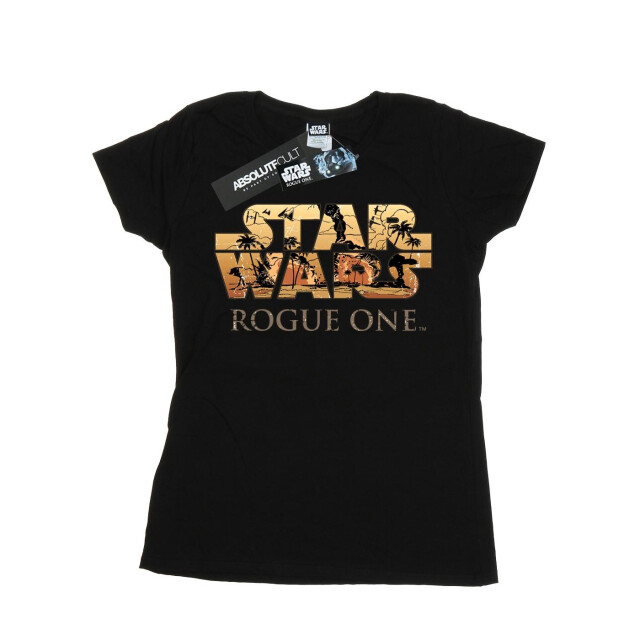 Li-cense Star wars dames rogue one logo scene katoenen t-shirt UTBI40026_black large