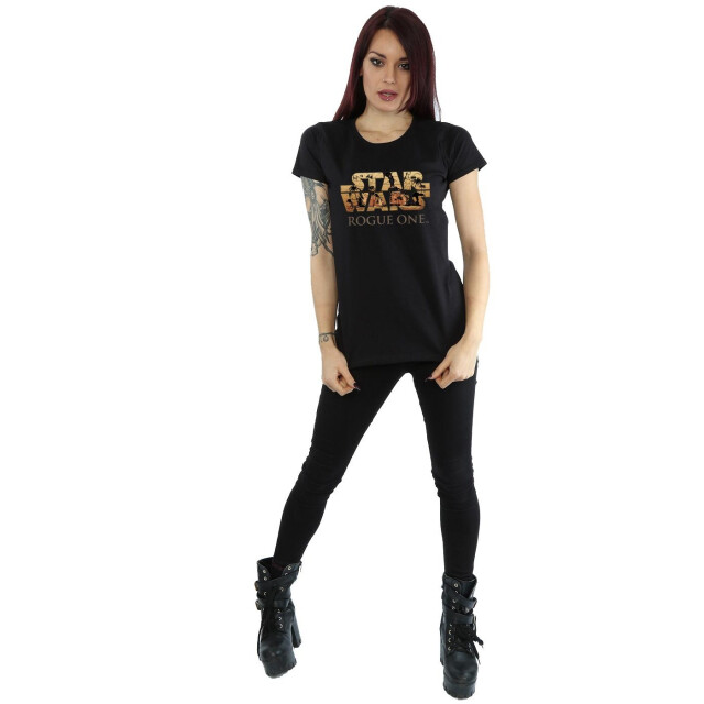 Li-cense Star wars dames rogue one logo scene katoenen t-shirt UTBI40026_black large