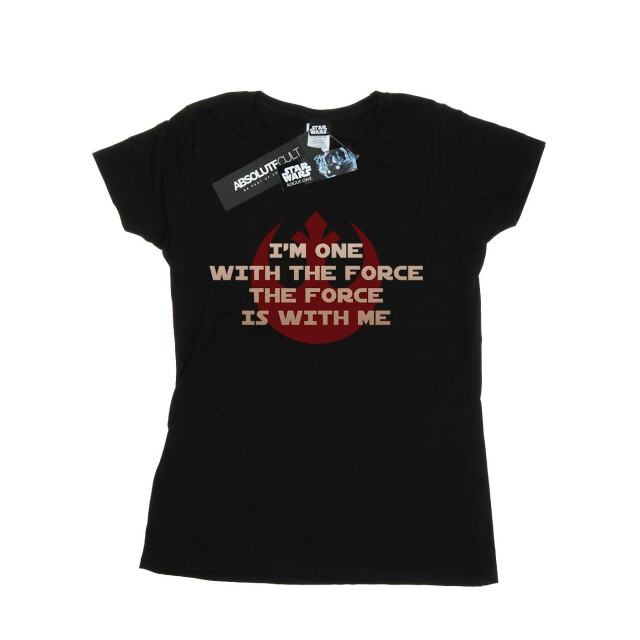 Li-cense Star wars dames rogue one i´m one with the force rood katoenen t-shirt UTBI40048_black large