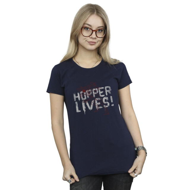 Li-cense Netflix dames stranger things hoppers live katoenen t-shirt UTBI40139_navyblue large