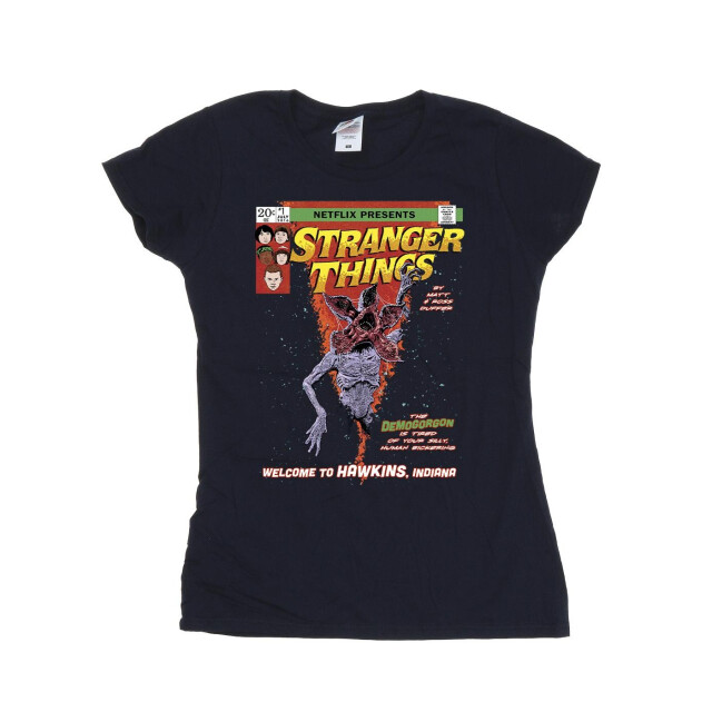 Li-cense Netflix dames stranger things comic cover katoenen t-shirt UTBI40166_navyblue large