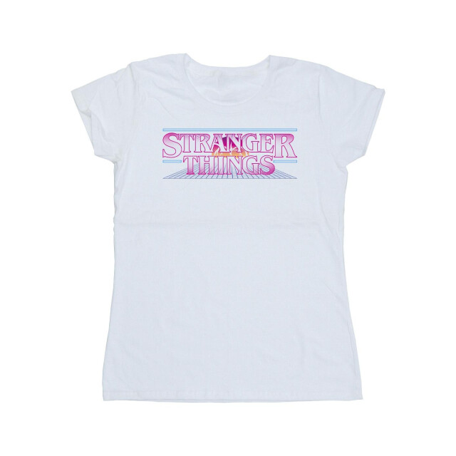 Li-cense Netflix dames stranger things retro titel katoenen t-shirt UTBI40238_white large