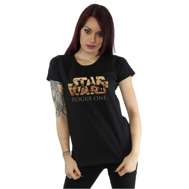Li-cense Star wars dames rogue one logo scene katoenen t-shirt UTBI40026_black large