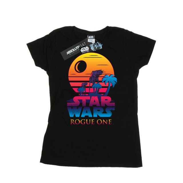 Li-cense Star wars dames rogue one logo sunset katoenen t-shirt UTBI40028_black large