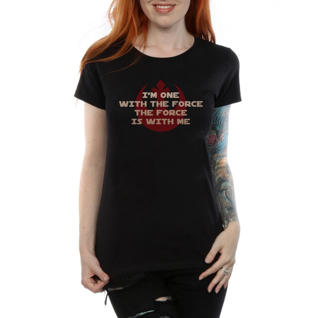 Li-cense Star wars dames rogue one i´m one with the force rood katoenen t-shirt UTBI40048_black large