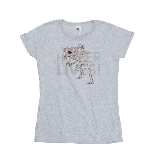 Li-cense Netflix dames stranger things hoppers live katoenen t-shirt UTBI40139_sportsgrey large
