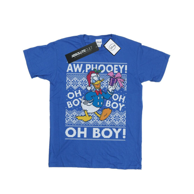 Li-cense Disney heren donald duck kerst fair isle t-shirt UTBI40023_royalblue large