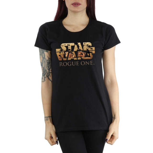 Li-cense Star wars dames rogue one logo scene katoenen t-shirt UTBI40026_black large