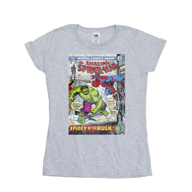 Li-cense Marvel dames spider-man vs hulk cover katoenen t-shirt UTBI39828_sportsgrey large