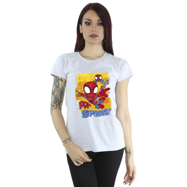 Li-cense Marvel dames spidey en zijn verbazingwekkende vrienden vliegend katoenen t-shirt UTBI39849_sportsgrey large