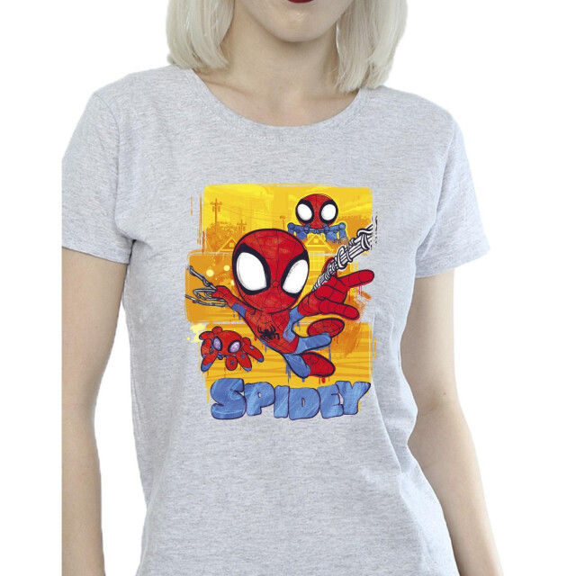 Li-cense Marvel dames spidey en zijn verbazingwekkende vrienden vliegend katoenen t-shirt UTBI39849_sportsgrey large