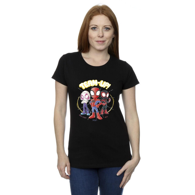 Li-cense Marvel dames spidey and his amazing friends schets katoenen t-shirt UTBI39893_black large