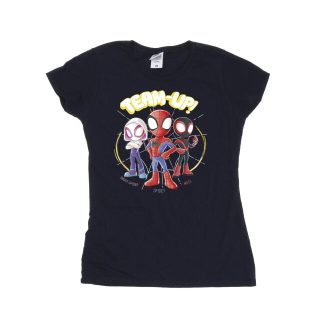 Li-cense Marvel dames spidey and his amazing friends schets katoenen t-shirt UTBI39893_navyblue large