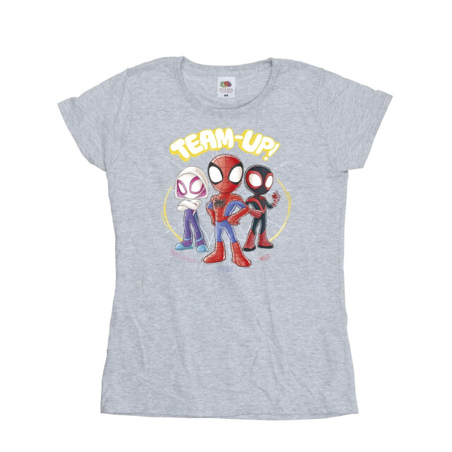 Li-cense Marvel dames spidey and his amazing friends schets katoenen t-shirt UTBI39893_sportsgrey large