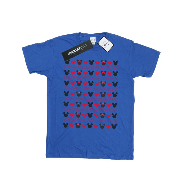 Li-cense Disney heren mickey en minnie kerstmis harten t-shirt UTBI39951_royalblue large
