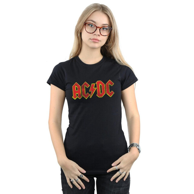 Li-cense Ac/dc dames verbogen logo katoenen t-shirt UTBI396_blackred large