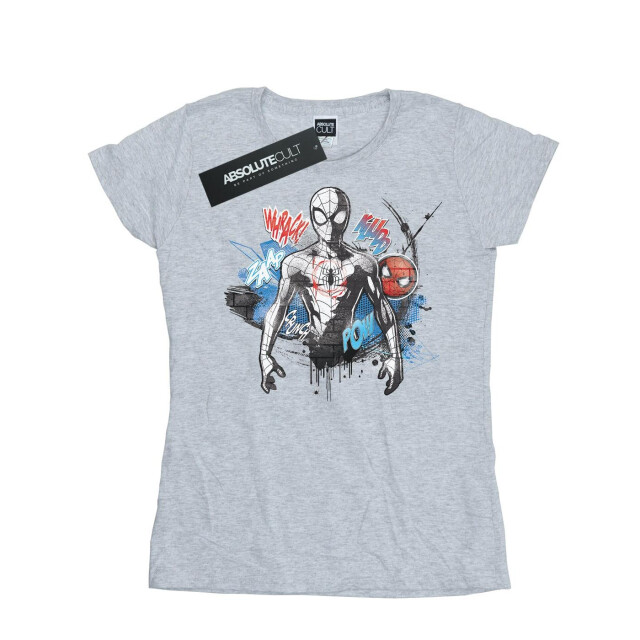 Li-cense Marvel dames spider-man graffiti pose katoenen t-shirt UTBI39704_sportsgrey large