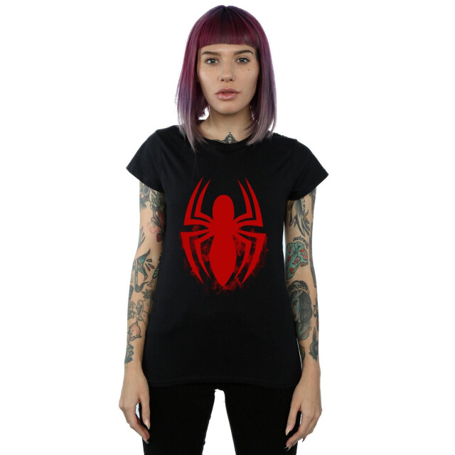 Li-cense Marvel dames spider-man logo emblem katoenen t-shirt UTBI39755_black large