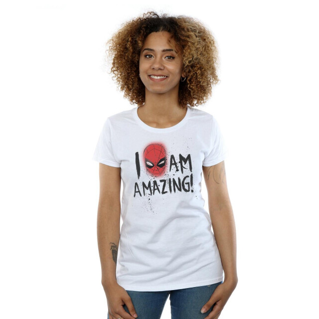 Li-cense Marvel dames spider-man i am amazing katoenen t-shirt UTBI39682_white large