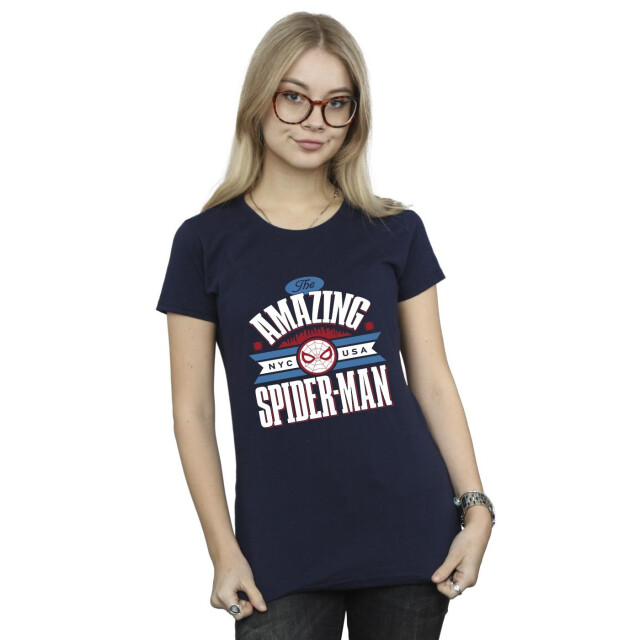 Li-cense Marvel dames spider-man nyc verbazingwekkend katoenen t-shirt UTBI39793_navyblue large