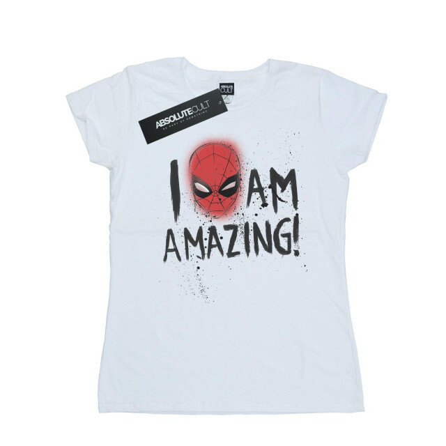 Li-cense Marvel dames spider-man i am amazing katoenen t-shirt UTBI39682_white large