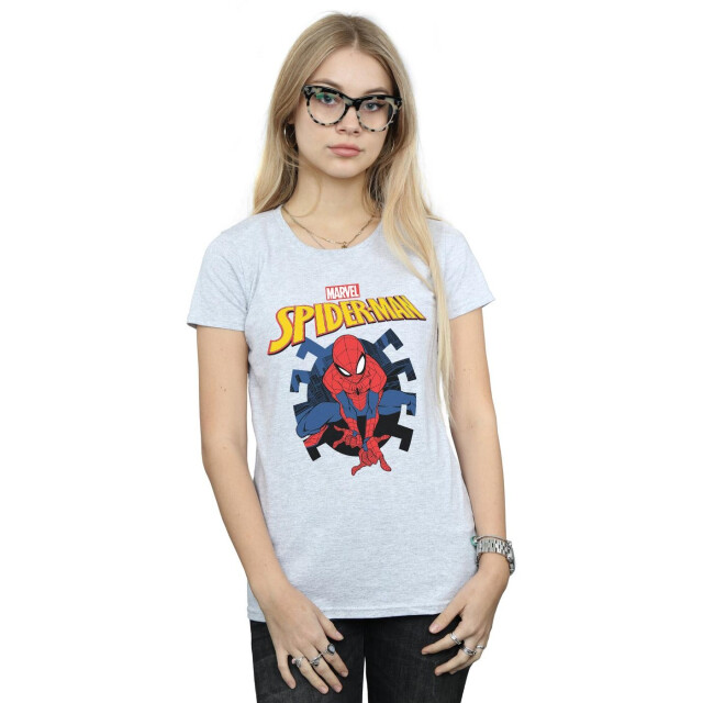 Li-cense Marvel dames spider-man web shooting emblem logo katoenen t-shirt UTBI39705_sportsgrey large