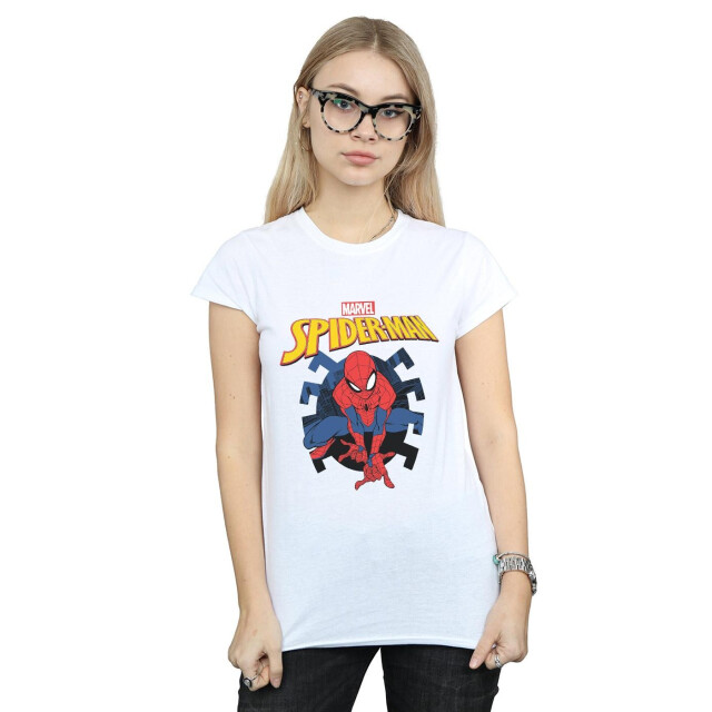 Li-cense Marvel dames spider-man web shooting emblem logo katoenen t-shirt UTBI39705_white large