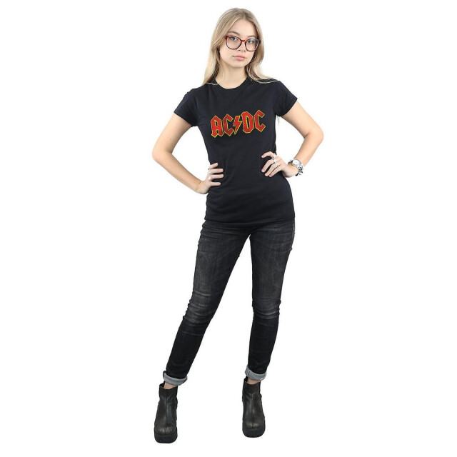 Li-cense Ac/dc dames verbogen logo katoenen t-shirt UTBI396_blackred large