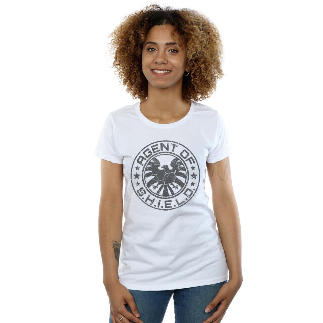 Li-cense Marvel dames avengers shield beaten circle katoenen t-shirt UTBI3970_white large