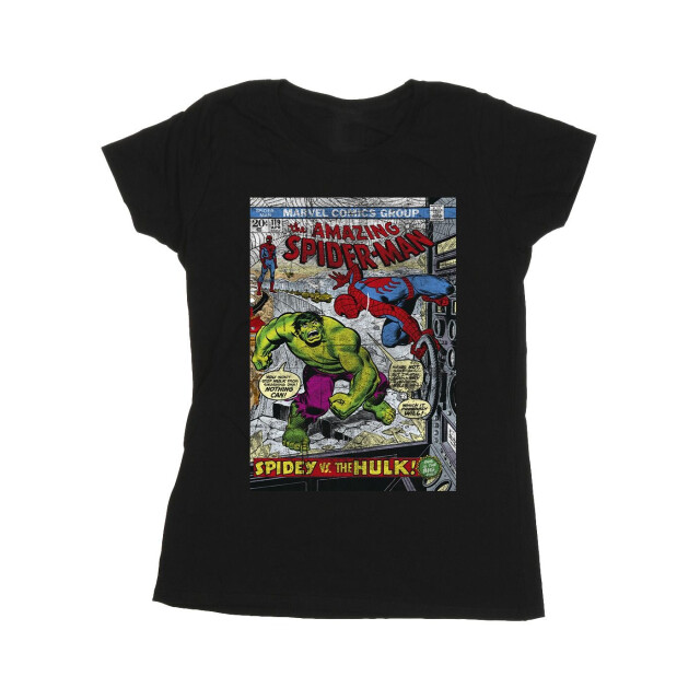 Li-cense Marvel dames spider-man vs hulk cover katoenen t-shirt UTBI39828_black large