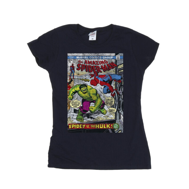 Li-cense Marvel dames spider-man vs hulk cover katoenen t-shirt UTBI39828_navyblue large