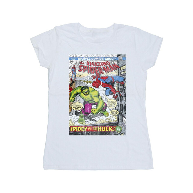 Li-cense Marvel dames spider-man vs hulk cover katoenen t-shirt UTBI39828_white large