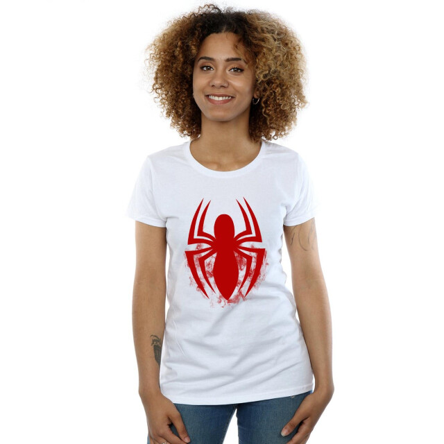 Li-cense Marvel dames spider-man logo emblem katoenen t-shirt UTBI39755_white large