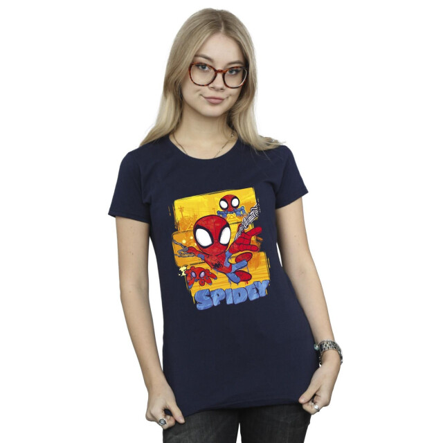 Li-cense Marvel dames spidey en zijn verbazingwekkende vrienden vliegend katoenen t-shirt UTBI39849_navyblue large