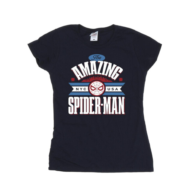 Li-cense Marvel dames spider-man nyc verbazingwekkend katoenen t-shirt UTBI39793_navyblue large