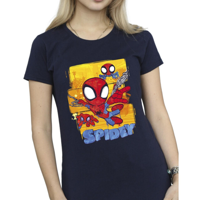 Li-cense Marvel dames spidey en zijn verbazingwekkende vrienden vliegend katoenen t-shirt UTBI39849_navyblue large