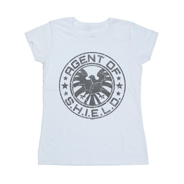 Li-cense Marvel dames avengers shield beaten circle katoenen t-shirt UTBI3970_white large